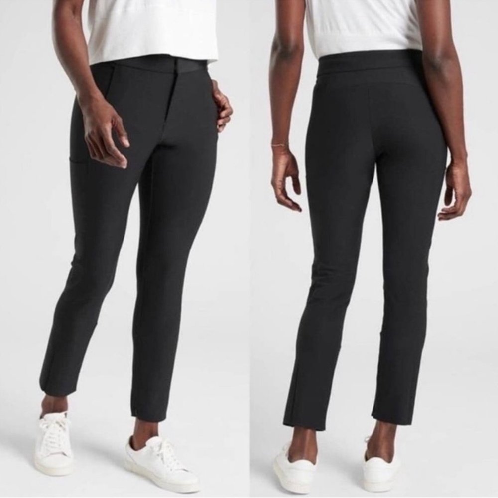 Athleta Black Stellar Trouser Pants Size 4 Pockets, stretchy, workwear, work